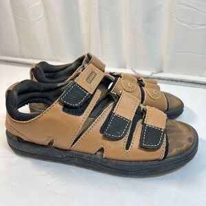 Dunlop Mens‎ Leather Sport Fisherman Sandals Tan Brown size 8 Gorpcore Utility